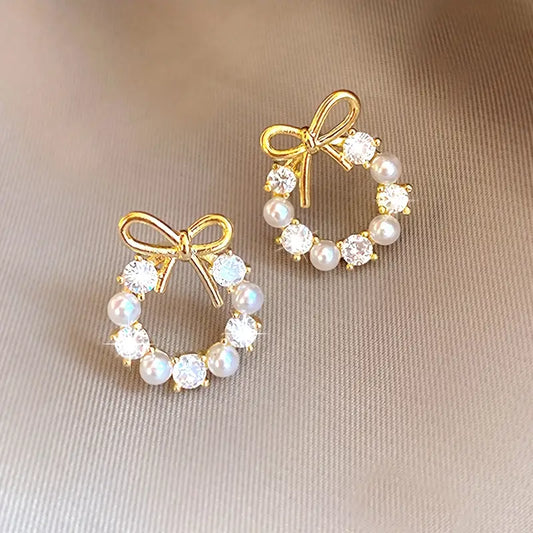 Pearl Ribbon Earrings